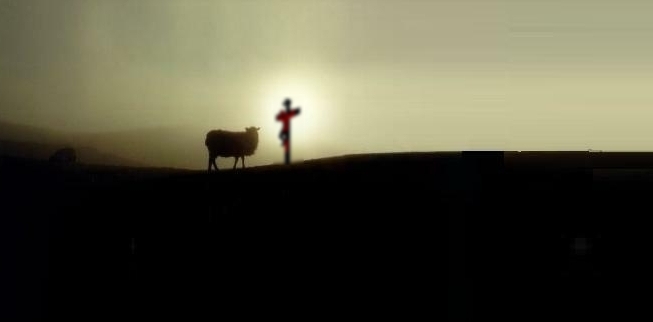 The lamb, a shadow; the cross, the substance