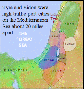 map of Tyre and Sidon during the divided kingdom