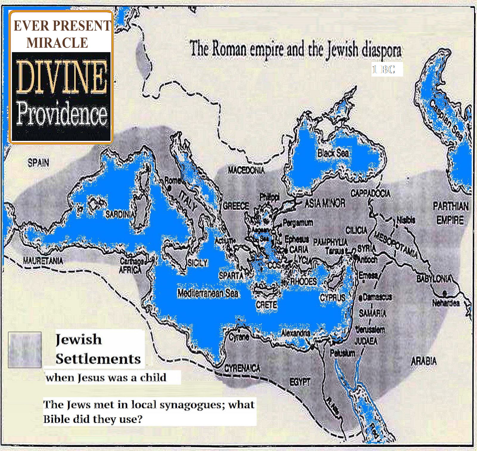 graphics map of extension of Jewish dispersion during the Roman Ages.