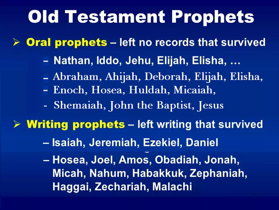 chart of the prophets O.T.