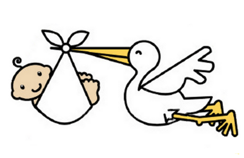 clip art of stork and baby