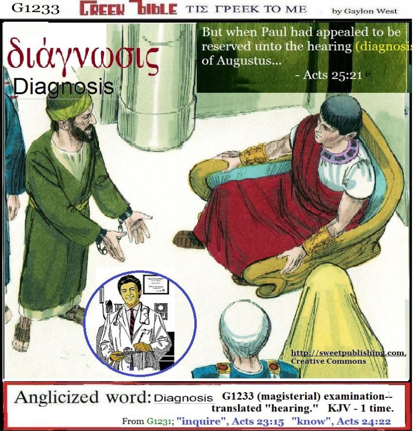 diagnosis G1233.   Greek words of the New Testament, illustrated.