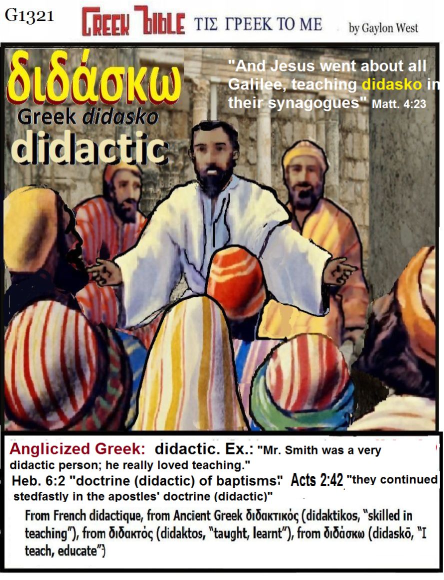 didactic G1321. Teaching.   Greek words of the New Testament, illustrated.