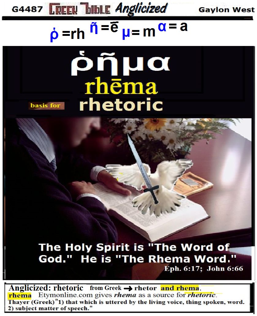 G4487 rhema; word. Greek word in Bible illustrated.